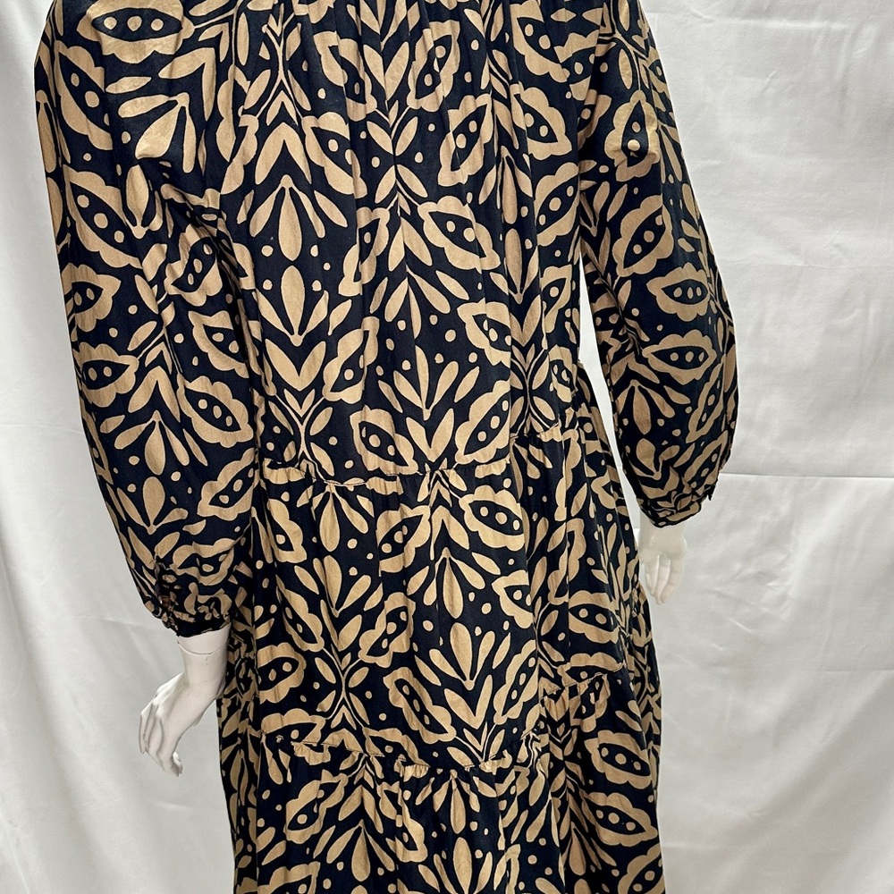 Lilla P Size P Black and Tan Patterned Button Up Dress - Picture 5 of 10